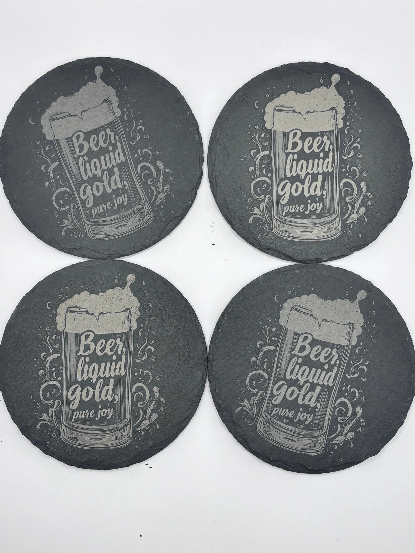 Skifferunderlägg i naturlig skiffer – 4 stycken