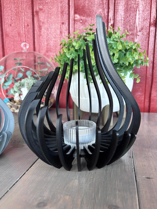 Elegant Stor Värmeljuslykta med Glaskopp - Skapar Mysig Atmosfär i Hemmet 3dprintguru.se